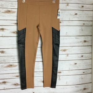 Leggings with faux leather